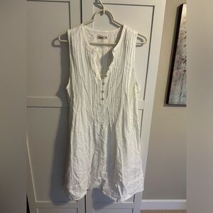 Faherty Isha dress, white eyelet, medium